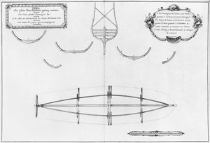 床板付きの容器の平面図、「アトラスコルベール」の図版、プレート4（紙と鉛筆） 作： French School